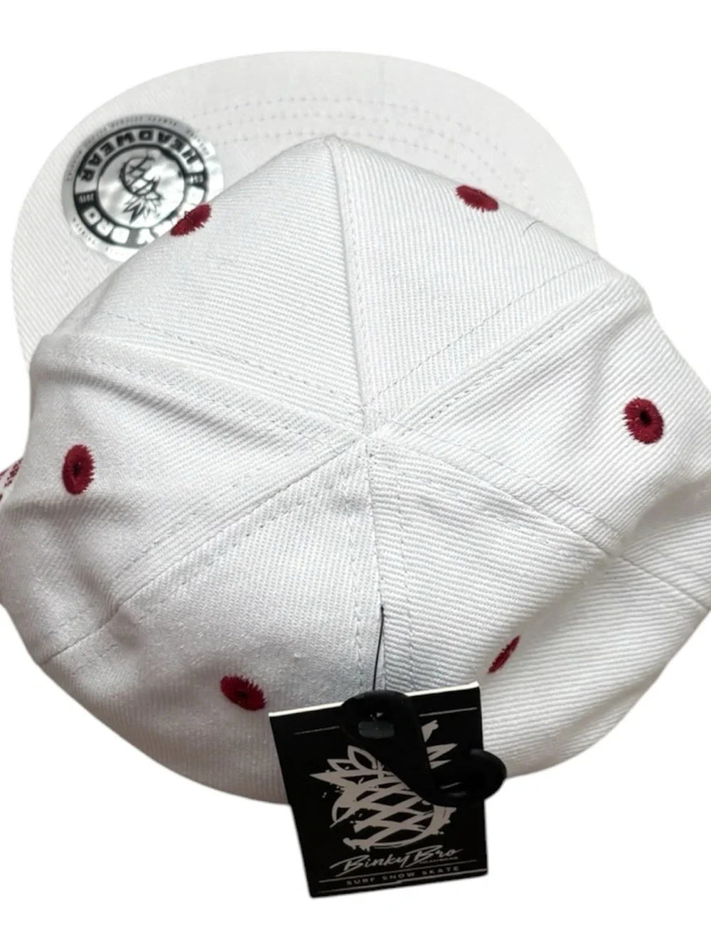 Binky Bro Kids White and Red Logo Snapback Hat